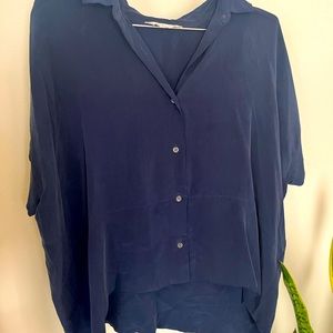 Everlane silk blue top